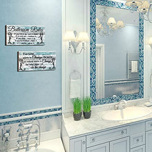 Load image into Gallery viewer, 2 Pieces Funny Bathroom Signs Ocean Theme Beach Bathroom Decors Bathroom Rules Sign Plaque Wooden Funny Bathroom Decor Sign Guest Hanging Wall Art Decorative Signs Rustic Wall Art (Chic Style)
