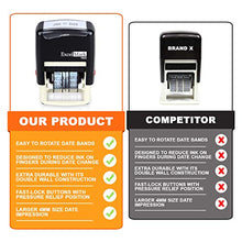 Load image into Gallery viewer, ExcelMark 7820 Self-Inking Rubber Date Stamp – Great for Shipping, Receiving, Expiration and Due Dates (Blue Ink)
