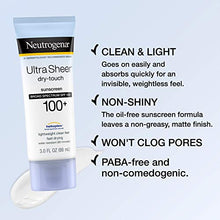 Load image into Gallery viewer, Neutrogena Ultra Sheer Dry-Touch Water Resistant and Non-Greasy Sunscreen Lotion with Broad Spectrum SPF 100+, 3 Fl Oz (Pack of 1)
