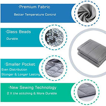 Load image into Gallery viewer, Waowoo Adult Weighted Blanket Queen Size（15lbs 60"x80"） Heavy Blanket with Premium Glass Beads, (Dark Grey)
