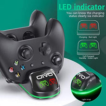 Load image into Gallery viewer, OIVO Xbox One Controller Charger, Dual Charging Station with Updated LED Strap, Remote Charger Dock for Xbox One/S/X/Elite Controller - 2 Rechargeable Battery Packs Included
