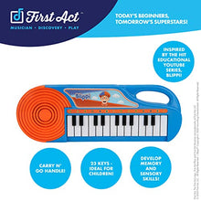 Load image into Gallery viewer, First Act Blippi Toy Keyboard, 11 Inch - 23 Keys, Fun Blue Portable Keyboard for Beginners, Preschoolers and Toddlers – Musical Instruments for Kids
