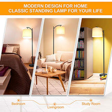 Load image into Gallery viewer, LED Floor Lamp for Living Room, Modern Standing Lamp for Bedroom, Classic Reading Floor Lamps with Lamp Shade Suits Farmhouse and Mid Century Modern for Study Office, E26 LED Bulb Included, Black
