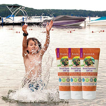 Load image into Gallery viewer, Badger - SPF 30 Kids Sunscreen Cream with Zinc Oxide for Face and Body, Broad Spectrum &amp; Water Resistant Reef Safe Sunscreen, Natural Mineral Sunscreen with Organic Ingredients 2.9 fl oz (3 pack)
