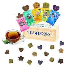 Load image into Gallery viewer, Tea Drops Lightly Sweetened Organic Loose Leaf Tea Party Pack Sampler | Includes Citrus Ginger, Blueberry Acai, Rose Earl Grey, Sweet Peppermint, and Matcha Green | 25 Tea Drops with a Unique Gift Box
