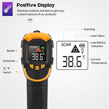 Load image into Gallery viewer, Infrared Thermometer No Touch Digital Laser Temperature Gun with Color Display -58℉～1112℉(-50℃～600℃)Adjustable Emissivity - for Cooking/BBQ/Freezer - Meat Thermometer Included -Non Body Thermometer
