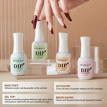 Load image into Gallery viewer, AZUREBEAUTY Dip Powder Liquid Set 15ml/0.5oz, 4+4Pcs Dipping Powder Base Top Coat, Activator, Brush Saver, Nail File Necessary Tools for Dip Powder Nail Set No Nail Lamp Needed
