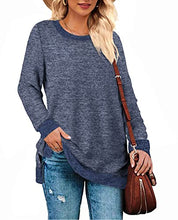 Load image into Gallery viewer, Oversized Sweatshirts for Women Long Sweaters for Leggings Blue 2X-Large
