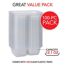 Load image into Gallery viewer, 12oz Plastic Nacho Trays (100 Pack) Small Disposable Tray for Nachos &amp; Cheese Dip, Concession Stand Supplies, Movie Night Snacks for Kids, Carnival Party Decorations, Food Boats, Snack Containers…
