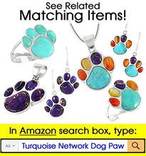 Load image into Gallery viewer, Dog Paw Pendant Necklace 925 Sterling Silver &amp; Genuine Turquoise (20", Turquoise)
