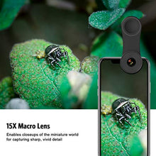 Load image into Gallery viewer, (2020 New Upgraded) Phone Camera Lens, 3 in 1 Cell Phone Lens Kit for iPhone, Samsung, 180°Fisheye Lens, 0.6X Wide Angle Lens, 15X Macro Lens, for TIK Tok Video, Live Show, Video Chat, Vlog, etc
