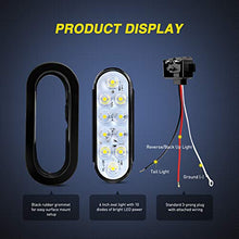 Load image into Gallery viewer, Nilight - TL-09 6 Inch Oval White LED Trailer Tail Lights 2PCS 10 LED w/Flush Mount Grommets Plugs IP67 Waterproof Reverse/Back Up Trailer Lights for RV Truck Jeep, 2 Years Warranty
