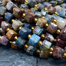 Load image into Gallery viewer, ABCGEMS Namibian Pietersite Beads (A Revolutionary Cutting Technique Brings a More Dynamic Look to a Traditional Cube) Diamond-Cut 3D Magical-Cube Tiny 6mm
