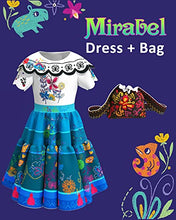 Load image into Gallery viewer, Mirabel Dress for Girls, Mirabel Costume, Cartoon Halloween Cosplay Outfit for Girls Kids (4-5Years)
