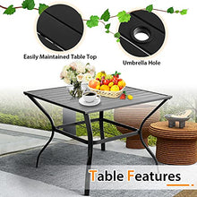 Load image into Gallery viewer, Aoxun Outdoor Patio Dinning Set - 5 Pieces Outdoor Furniture Set, 4 Pieces Swivel Rocing Chairs and 1 Square Table with an Umbrella Hole, Brown

