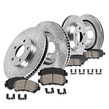 Load image into Gallery viewer, Callahan CDS02121 FRONT + REAR D/S 5 Lug [4] Rotors + Ceramic Pads + Clips [ fits G25X G35 G37X G37 M35 M45 350Z 370Z ]
