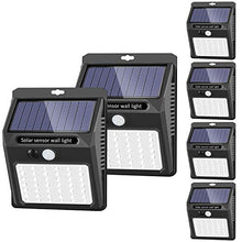 Load image into Gallery viewer, Solar Lights Outdoor [6 Pack/3 Working Mode], SEZAC Solar Security Lights Solar Motion Sensor Lights Wireless IP 65 Waterproof Outdoor Lights for Garden Fence Patio Garage (42 LED)
