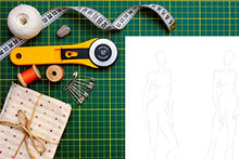 Load image into Gallery viewer, Fashion Sketchbook Figure Template: 430 Large Female Figure Template for Easily Sketching Your Fashion Design Styles and Building Your Portfolio
