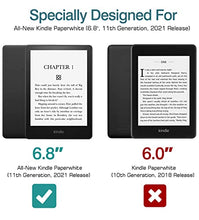 Load image into Gallery viewer, TiMOVO Case Fits All-New Kindle Paperwhite (6.8", 11th Generation, 2021 Release), Slim Lightweight Hard PC Protective Smart Cover with Soft Microfiber Interior, Auto Wake/Sleep Function, Black
