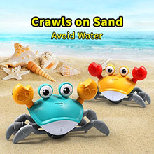 Load image into Gallery viewer, Sensing Crawling Crab, Tummy Time Baby Toys, Interactive Walking Dancing Toy with Music Sounds &amp; Lights, Infant Fun Birthday Gift Toddler Boy Girl, USB Charging Cable Included (Green)
