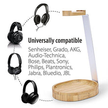 Load image into Gallery viewer, Avantree Universal Wooden &amp; Aluminum Headphone Stand Hanger with Cable Holder, Sturdy Desk Headset Mount Rack for Sony, Bose, Shure, Jabra, JBL, AKG, Gaming Headphones Display - TR902
