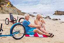 Load image into Gallery viewer, Mobo Cruiser Triton Pro Recumbent Trike. Adult Beach Cruiser Tricycle for Women &amp; Men. Petal 3-Wheel Bike , Red, 28 x 29 x 48 inches (61” extended)
