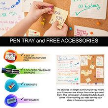 Load image into Gallery viewer, 36 x 24 White Board and Cork Board Combination, Magnetic Bulletin Combo Board for Home or Office, Use as Vision or Message Board, Wall Mounted Memo Board, Dry Erase Markers, Eraser, Magnets, Push Pins
