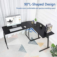 Load image into Gallery viewer, GreenForest L-Shaped Corner Desk 58.1'',Computer Gaming Desk PC Table,Home Office Writing Workstation 3-Piece,Black

