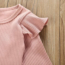 Load image into Gallery viewer, Newborn Baby Girl Clothes Toddler Girl Outfits Rompers Ruffle Long Sleeve Tops Pants with Hats Headband Clothes Sets
