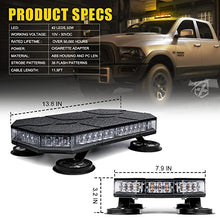 Load image into Gallery viewer, Xprite LED Rooftop Strobe Beacon Lights, Magnetic Base Emergency Traffic Hazard Warning Caution Lightbar w/ 38 Flashing Modes &amp; Controller, for Construction Vehicles Snowplow Mail Trucks - White Amber
