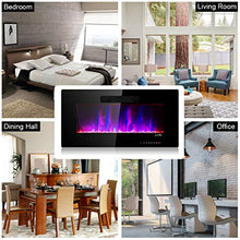Load image into Gallery viewer, Tangkula 36" Recessed Electric Fireplace, in-Wall &amp; Wall Mounted Electric Heater, Remote Control, Touch Screen, Adjustable Flame Color, Speed and Brightness, 750 W - 1500 W (36")
