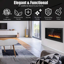 Load image into Gallery viewer, Tangkula 36" Electric Fireplace, in-Wall Recessed and Wall Mounted 750 W / 1500 W Fireplace Heater, Touch Screen Control Panel, 9 Flamer Color, Temperature Control &amp; Timer Crystal Heater (36 inches)
