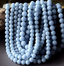Load image into Gallery viewer, [ABCgems] Mexican Sky-Blue Celestite Crystal AKA Celestine (Gorgeous Baby-Blue Color- Mohs Hardness 3.5) 10mm Smooth Round Natural Semi-Precious Gemstone Healing Energy Beads
