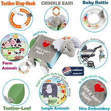 Load image into Gallery viewer, Soft Baby Cloth Book,Crinkle Elephant Fabric Infant Books Teething Teether Toys Education Bunny Toy for Babies Toddler 1 Year Old Boy Girl &amp;Up,Stuffed Farm Animal Jungle Plush Book Touch and Feel Toy

