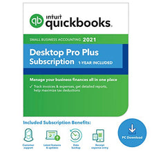Load image into Gallery viewer, QuickBooks Desktop Pro Plus 2021 Accounting Software for Small Business 1-Year Subscription with Shortcut Guide [PC Download code]

