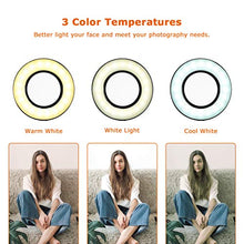 Load image into Gallery viewer, Selfie Ring Light, LEDGLE Upgraded Ring Light 360° Rotating with Cell Phone Holder Stand and Flexible Arms 3 Light Modes 10 Level Brightness for Live Stream Makeup and YouTube Video
