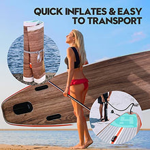 Load image into Gallery viewer, Highpi Inflatable Stand Up Paddle Board 11'x33''x6''W Premium SUP Accessories &amp; Backpack, Wide Stance, Surf Control, Non-Slip Deck, Leash, Paddle and Pump, Standing Boat for Youth &amp; Adult…

