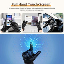 Load image into Gallery viewer, Winter PU Leather Gloves For Women, Warm Thermal Touchscreen Texting Typing Dress Driving Motorcycle Gloves With Wool Lining (Black-S)
