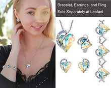 Load image into Gallery viewer, Leafael Infinity Love Heart Pendant Necklace Opal White April Birthstone Crystal Jewelry Gifts for Women, Silver-Tone, 18"+2"
