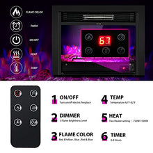 Load image into Gallery viewer, COSTWAY Electric Fireplace 28.5-Inch Wide, 750W/1500W Wall Recessed and Freestanding Fireplace with 3 Flame Colors, 5 Brightness Settings, 8 H Timer, Remote Control, Fireplace Heater for Indoor Use
