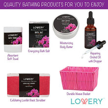 Load image into Gallery viewer, Gift Baskets for Women, Spa Gift Set for Her, Bath &amp; Body Gifts for Women - Enchanted Orchid 9 Piece Set, Best Gift Ideas for Her, Great Wedding, Birthday &amp; Anniversary Gift
