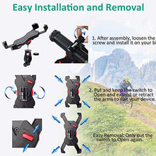 Load image into Gallery viewer, Bovon Bike Phone Mount, Universal Adjustable Bicycle Motorcycle Phone Holder Cradle Clamp Compatible with iPhone X/XR/XS MAX/8/7/6 Plus, Samsung Galaxy S10/S10e/S9/S8 Plus and Most 3.5"-6.5"
