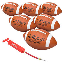Load image into Gallery viewer, GoSports Rubber Footballs - 6 Pack of Youth Size Balls with Pump &amp; Carrying Bag
