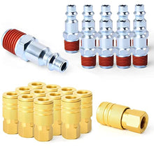 Load image into Gallery viewer, GASHER 1/4-Inch Brass Industrial Coupler,1/4 Inch NPT Threads Size, Quick Connect Air Coupler &amp; Air Plug
