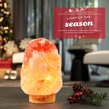 Load image into Gallery viewer, LEVOIT Kana Himalayan Salt Lamp, Pink Rock Large Crystal Natural Himilian Gift Night Light (ETL Certified) Touch Dimmer, 2 Extra Bulbs, Rubber Wood Base
