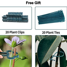 Load image into Gallery viewer, 10pack Garden Plant Support Stake 10" Wide x 16" High Half Round Metal Garden Plant Support Ring Border Support, Plant Support Ring Cage for RoseFlowers Vine Tomato with 20pack Plant Clips &amp;Plant Ties
