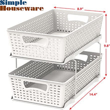 Load image into Gallery viewer, SimpleHouseware 2 Tier Bathroom Organizer Tray Pull-Out Sliding Drawer/Under-Sink Storage, White
