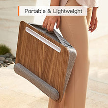 Load image into Gallery viewer, HUANUO Lap Laptop Desk - Portable Lap Desk with Pillow Cushion, Fits up to 15.6 inch Laptop, with Anti-Slip Strip &amp; Storage Function for Home Office Students Use as Computer Laptop Stand, Book Tablet
