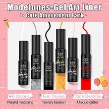 Load image into Gallery viewer, Modelones 6 Colors Gel Liner Nail Art Set-8ml &amp; 36 Pcs Brown Nude Pink Blue Nail Gel Polish Set 7ML
