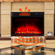 Load image into Gallery viewer, YODOLLA 29 Inch Electric Fireplace Insert, Recessed Mounted &amp; Freestanding Electric Fireplace Heater with Remote Control,Black

